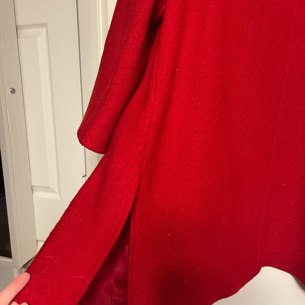 Red Wool Liz Claiborne Coat - Picture 7 of 9